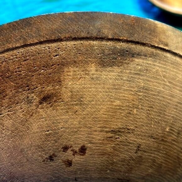 Primitive Large Wooden Dough Bowl - Picture 5 of 6